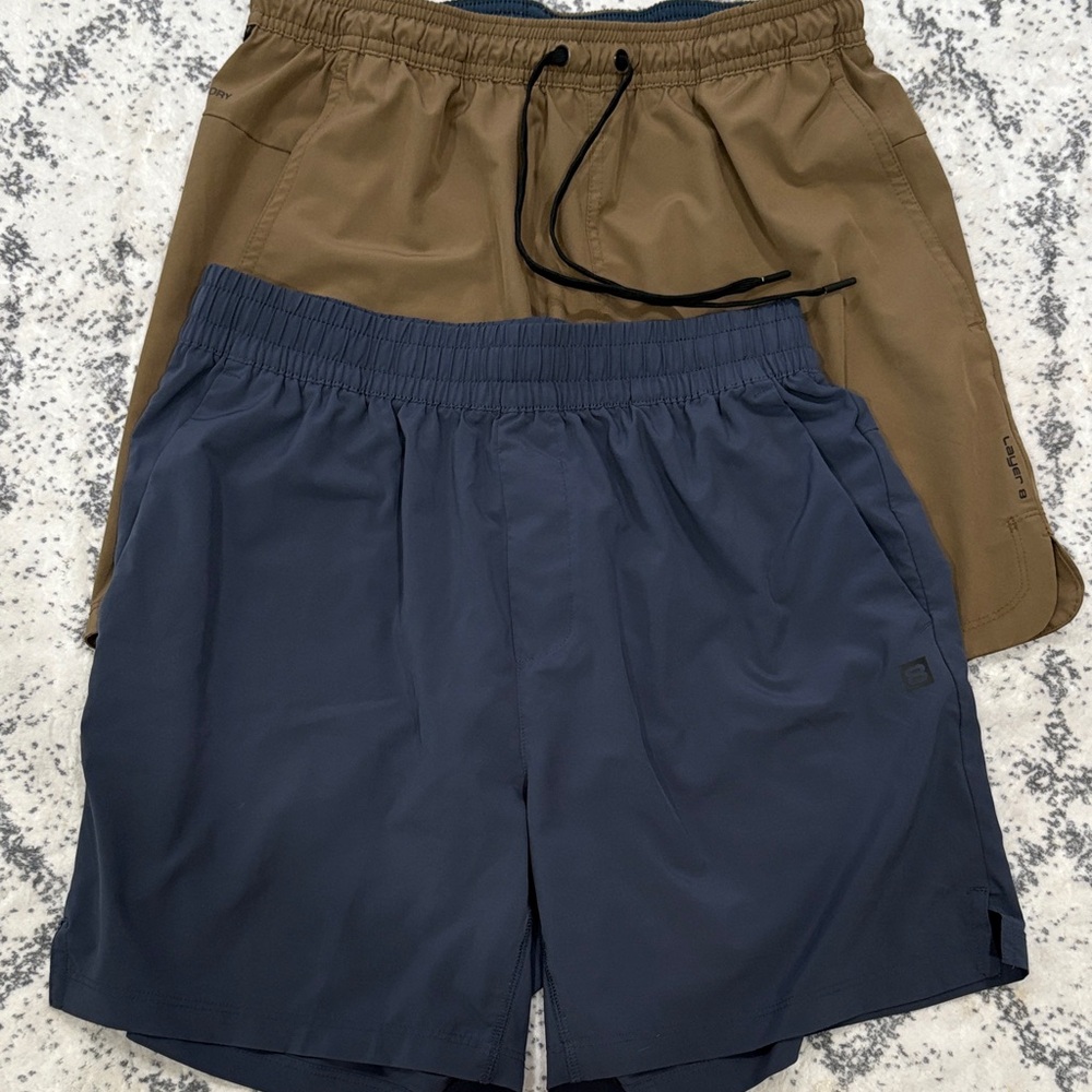 Men's Layer 8 Navy and Tan Shorts